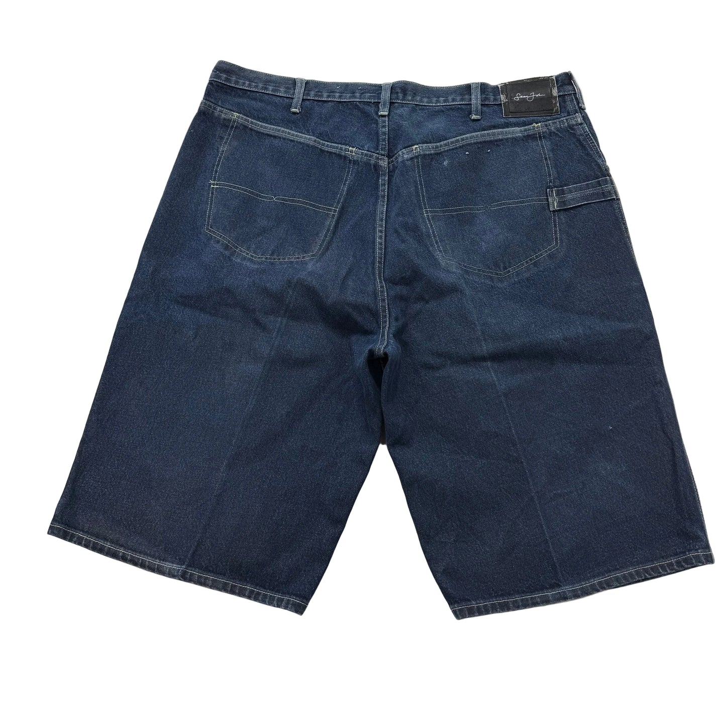 Sean John Blue Baggy Denim Shorts 100% Cotton Dark Washed Y2K Fashion Size 40