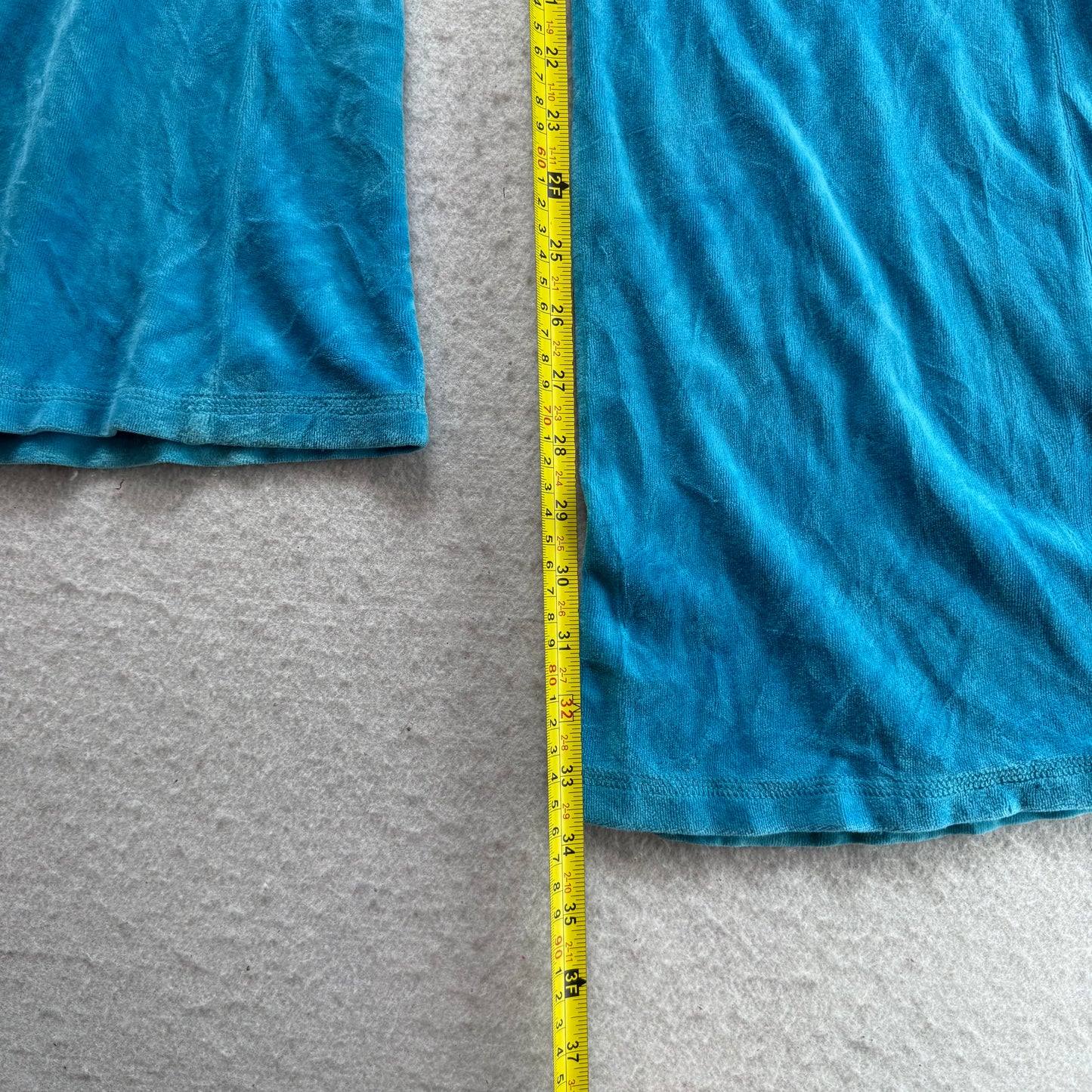 Vintage Juicy Couture Women's Ocean Blue Velour Flared Track Pant Pockets Size S