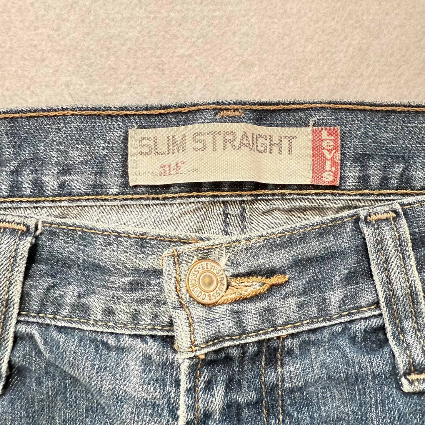 Levi's Strauss & Co. 514 Men's Medium Blue Denim Slim Straight Leg Jeans Size 34