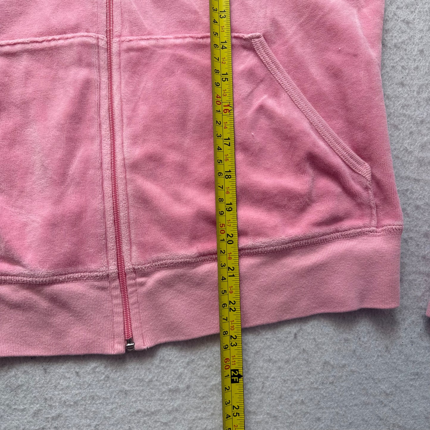 2003 Vintage Juicy Couture Women's Dusty Pink Velour Zip-Up Hoodie Y2K Size XL