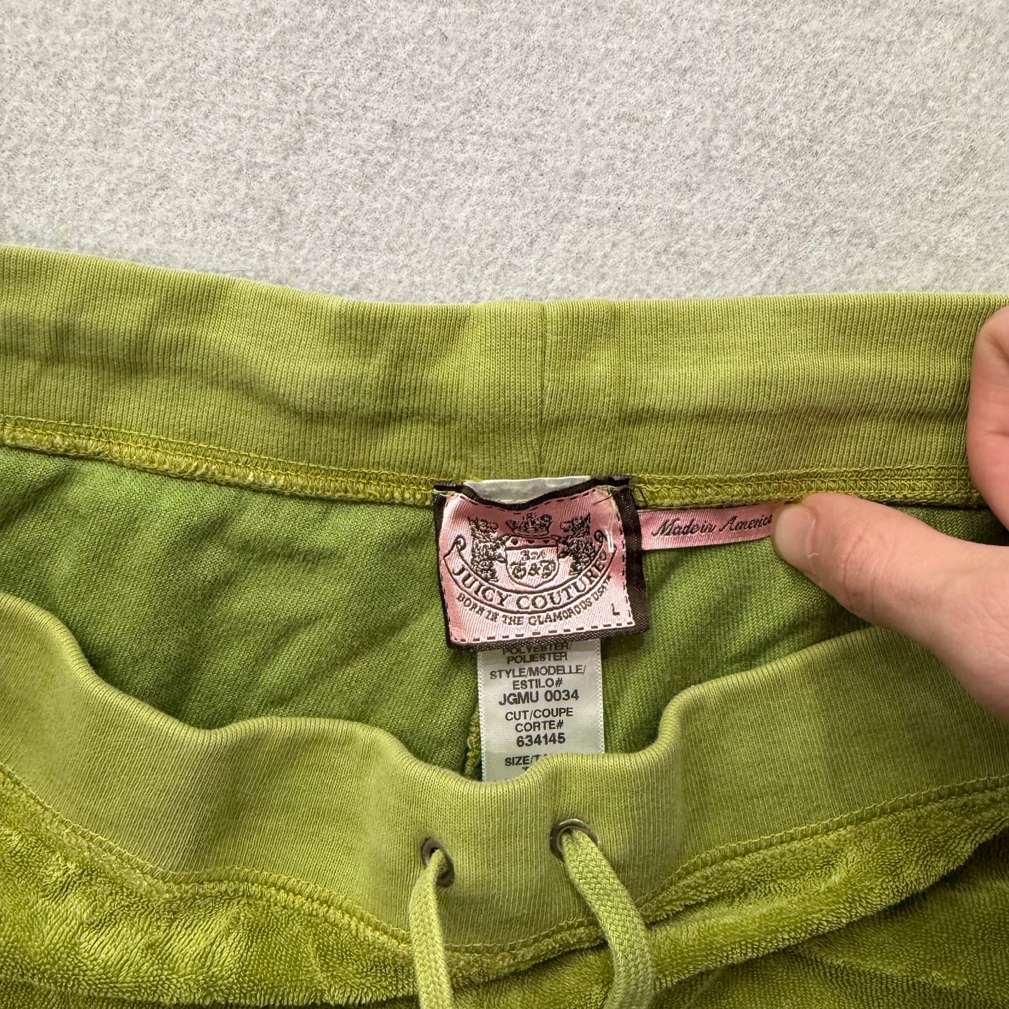 Vintage Juicy Couture Women's Chartreuse Terrycloth Wide Leg Capri Pants Size L