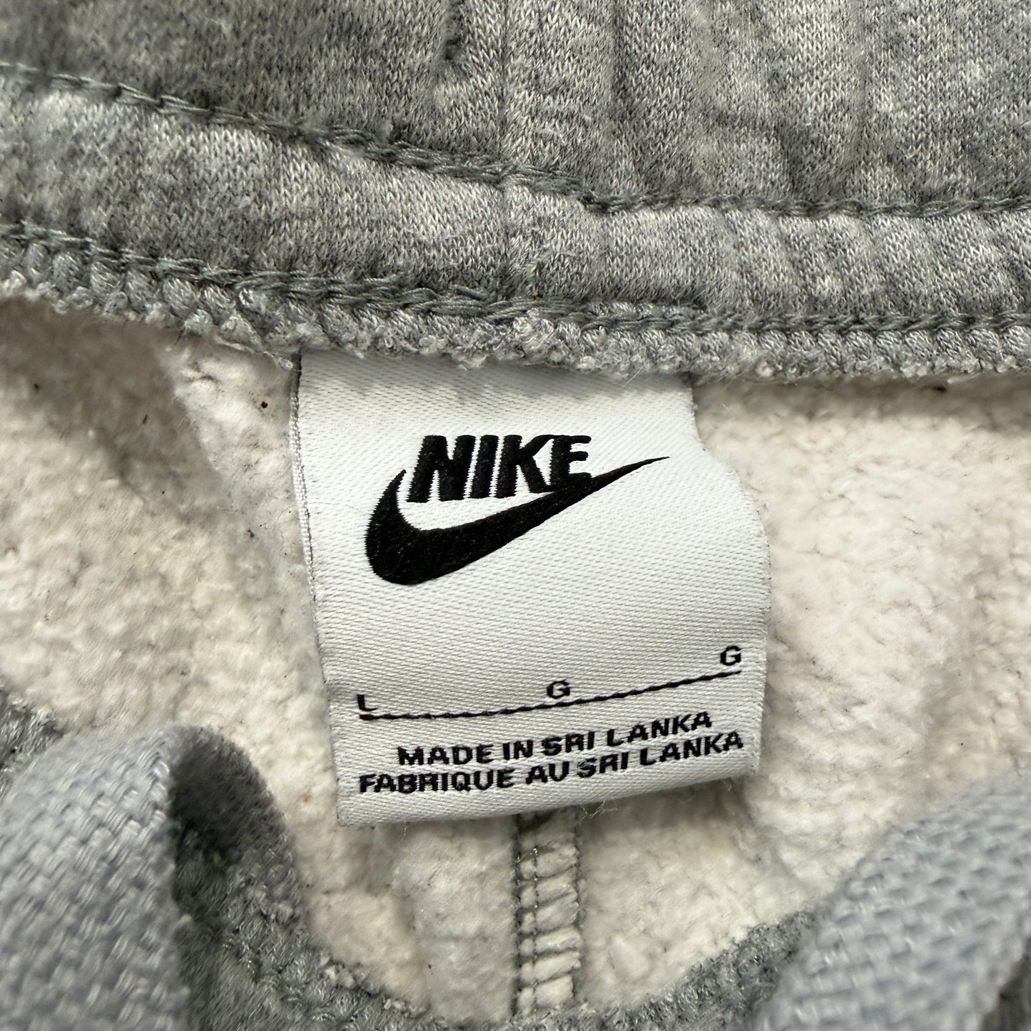 Nike Men's Grey Fleece Sweatpants Drawstring Pockets Loungewear Logo Size L