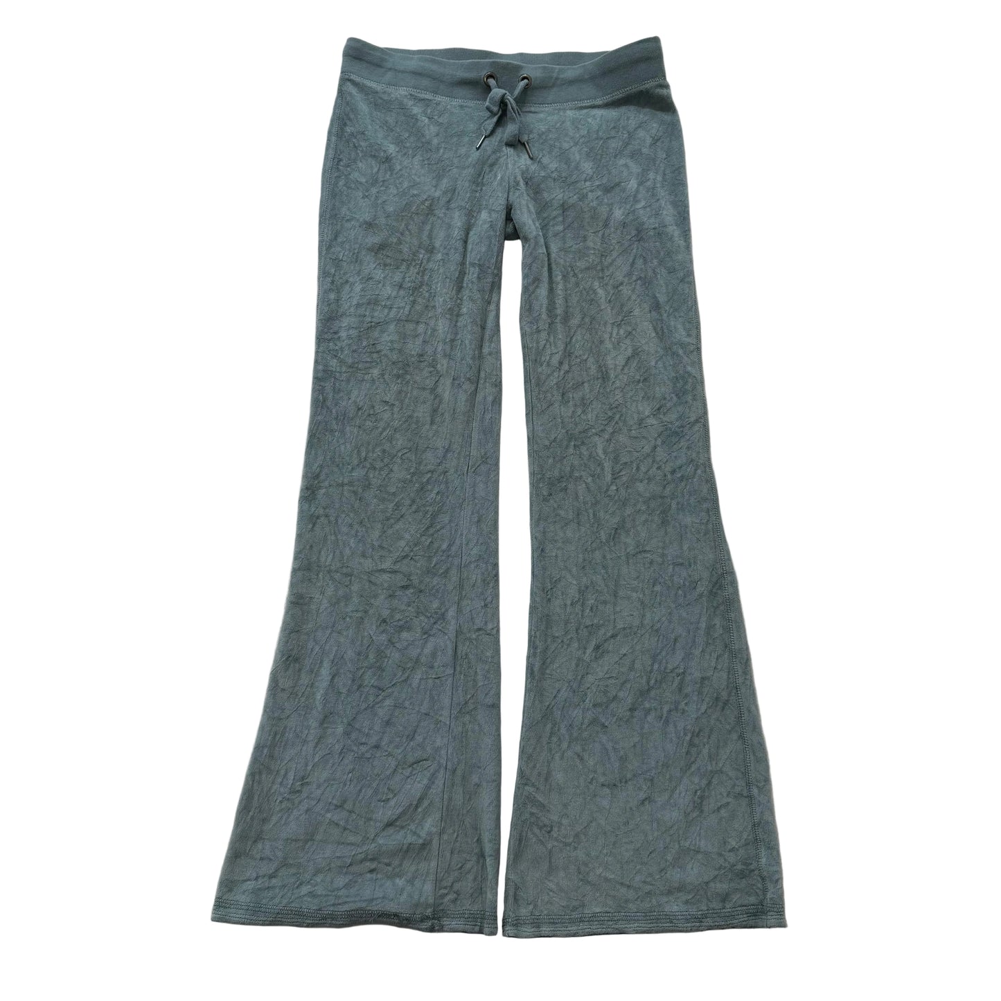 Juicy Couture Teal Velour Flare Track Pants Drawstring Classic Low Rise Size M