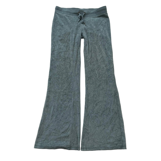 Juicy Couture Teal Velour Flare Track Pants Drawstring Classic Low Rise Size M