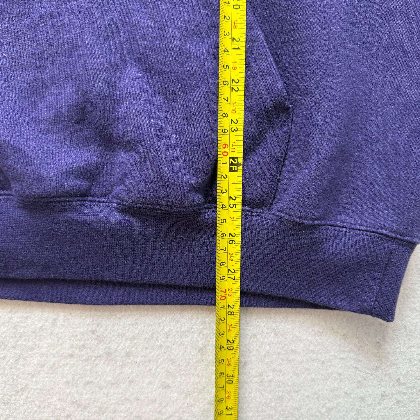 Champions Mens Indigo Cotton Pullover Hoodie Kangaroo Pocket Graphic Logo Size M