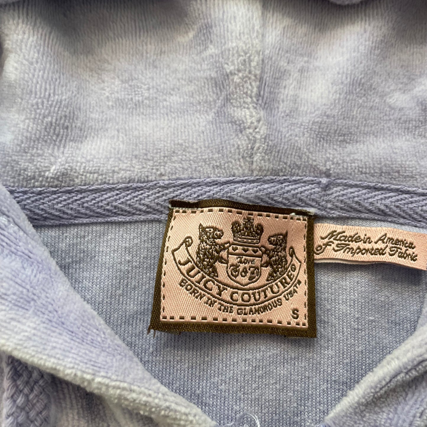 Vintage Juicy Couture Womens Lavender Velour Zip-Up Hoodie Crown Logo Y2k Size S