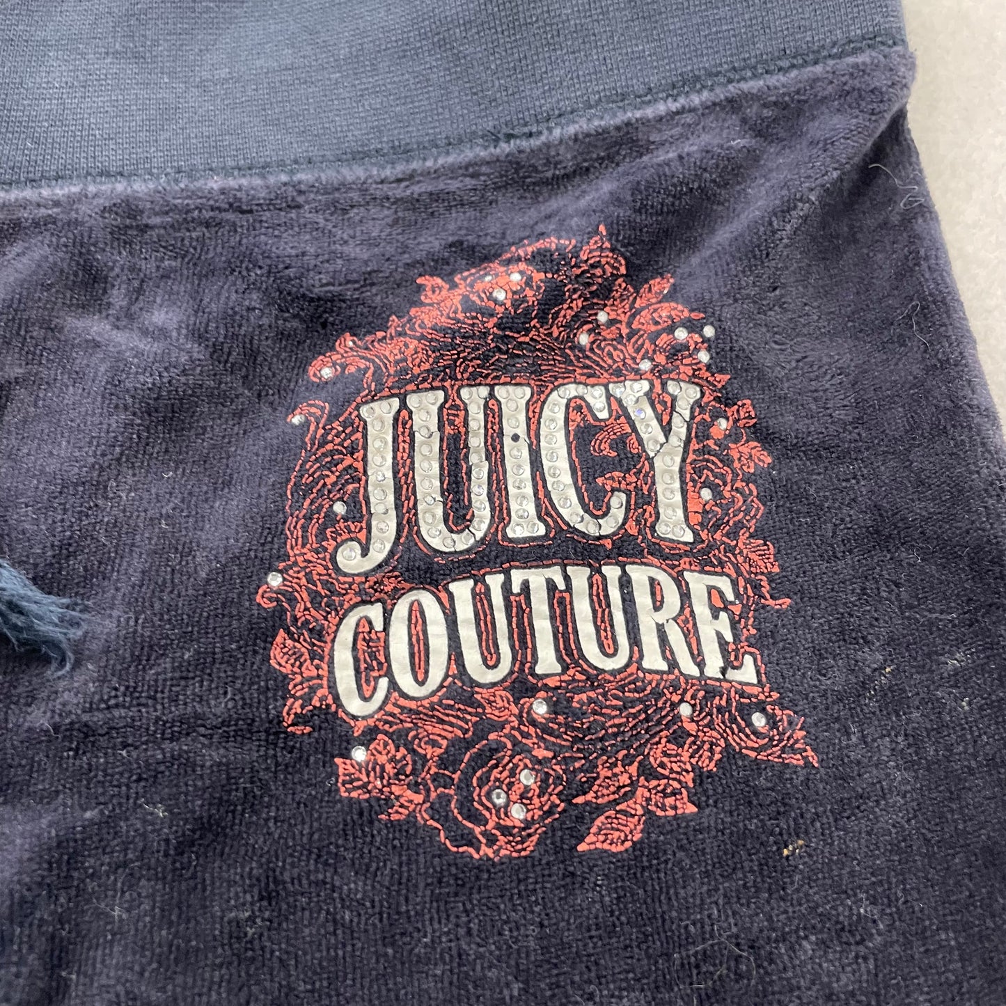 Vintage Juicy Couture Women's Deep Purple Velour Flared Track Pants Logo Size S