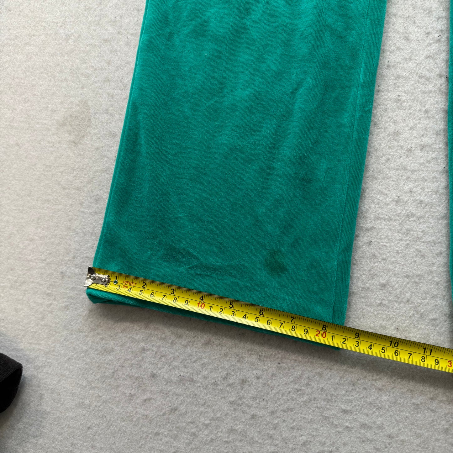 Vintage Juicy Couture Womens Turquoise Terrycloth Flare Track Pant Pocket Size M