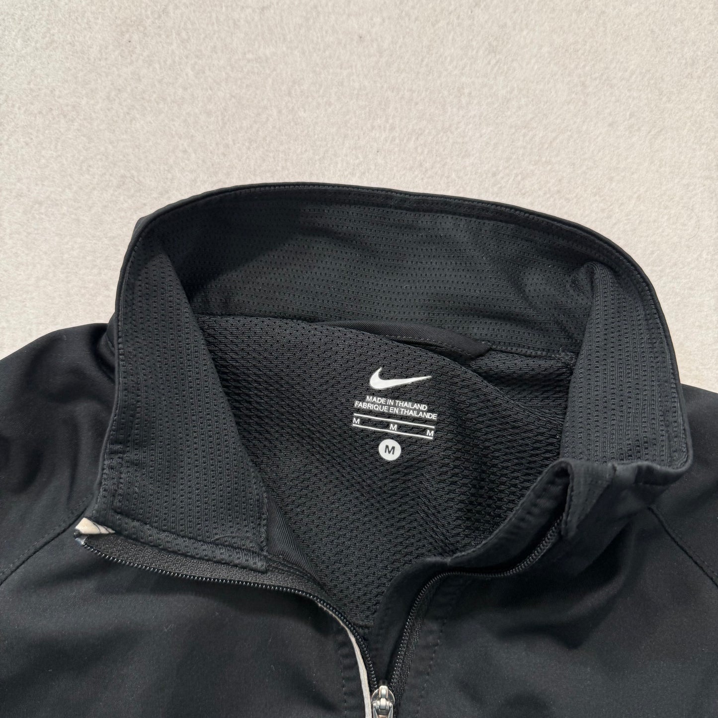 Nike Women's Black Full Zip Track Jacket Zippered Side Pocket Performance Size M