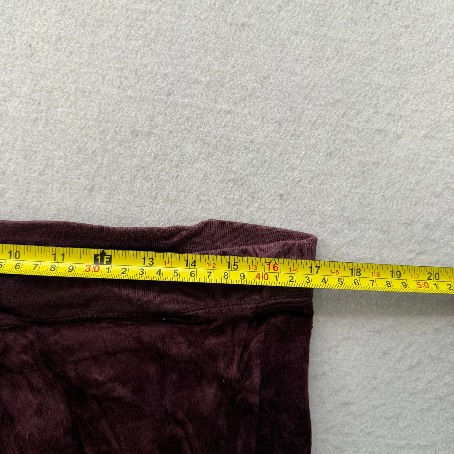 2003 Vintage Juicy Couture Women's Burgundy Velour Wide Leg Track Pants Size M