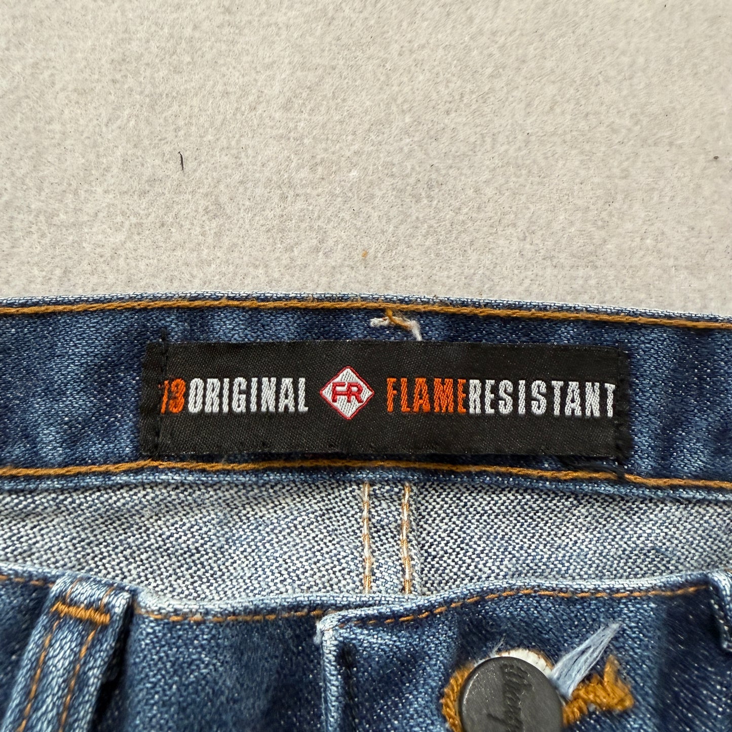 Wrangler FR Flame Resistant Men's Blue Straight Denim Jeans Cowboy Cut Size W29