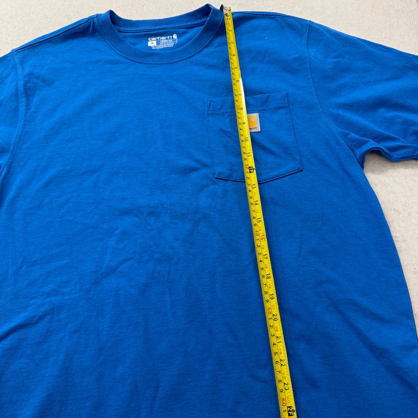 Carhartt Men's Cobalt Blue Cotton Blend T-Shirt Short Sleeve Loose Fit Size M