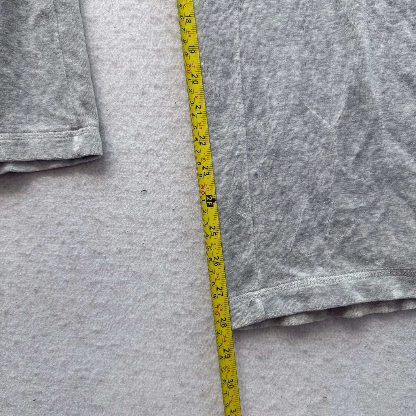 Vtg Juicy Couture Women's Heather Grey Velour Tracksuit Set Hoodie & Pant Size S
