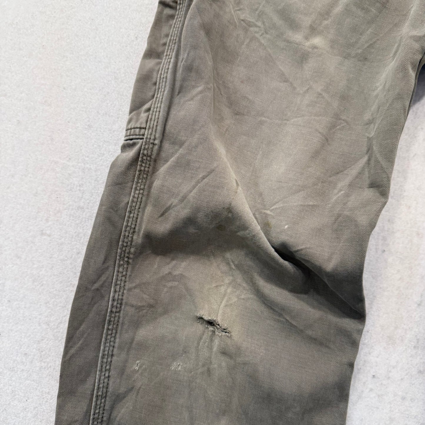 Carhartt Men's Army Green Straight Leg Dungaree Pant Utility Pockets Size 34