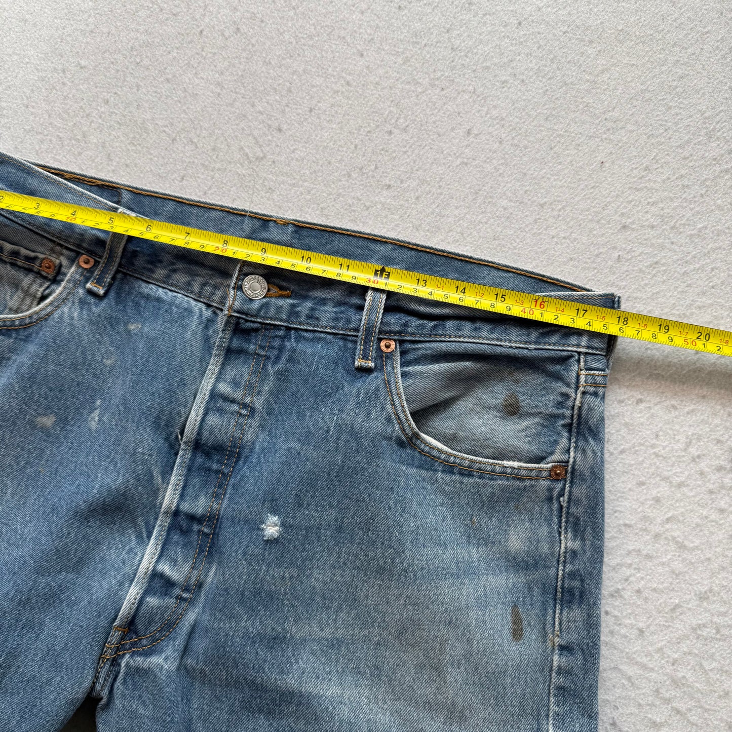 Levi's 501xx Mens Blue Cotton Denim Straight Jeans Button Fly Classic Size 38x36
