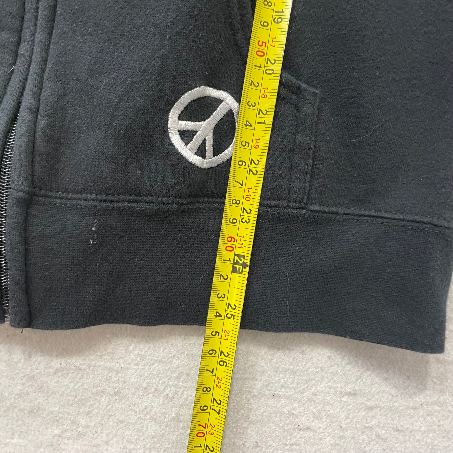 O'Neill Women's Black Cotton Full Zip Hoodie Split Kangaroo Pockets Logo Size XL