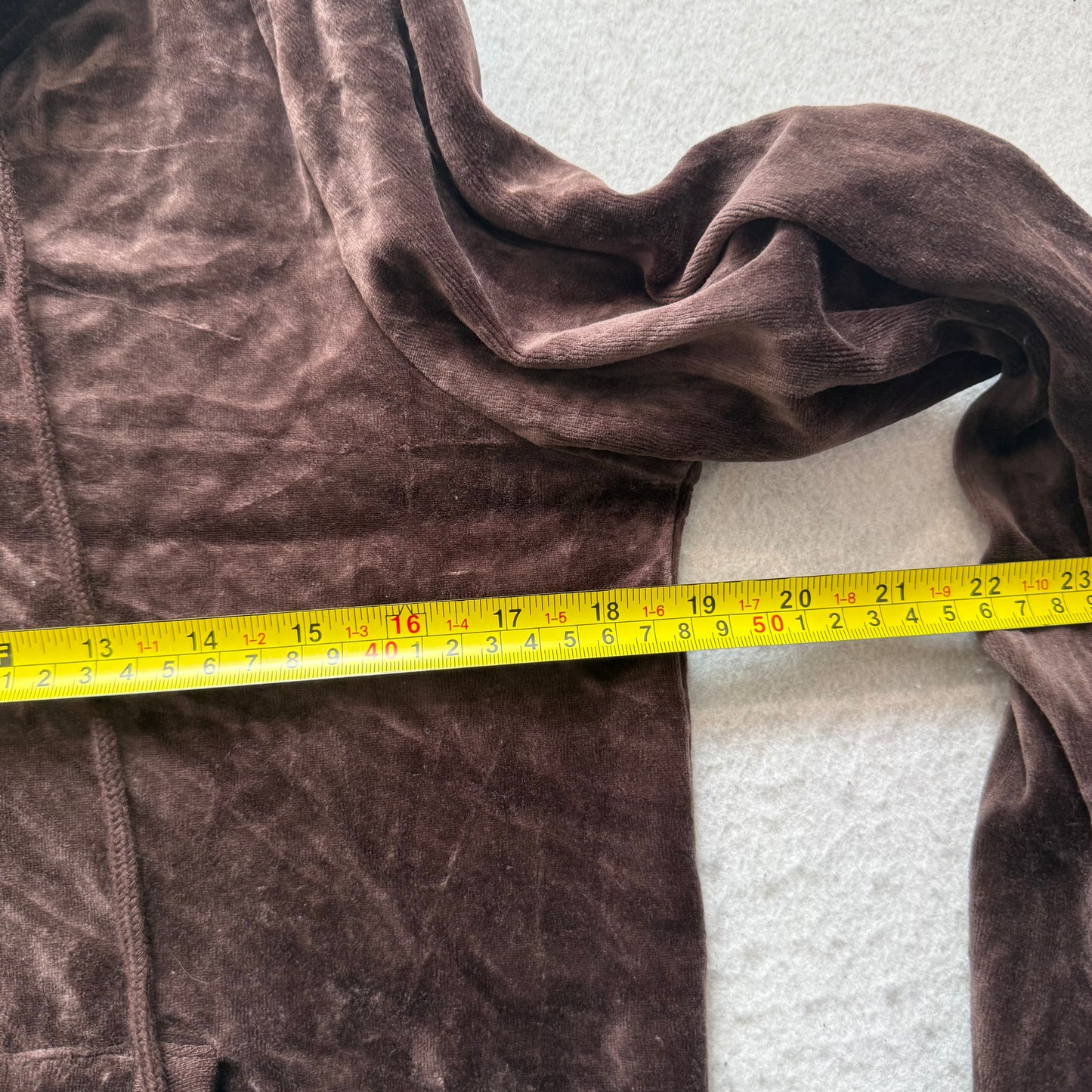 Vintage Juicy Couture Scottie Dogs Womens Dark Brown Velour Zip-Up Hoodie Size L