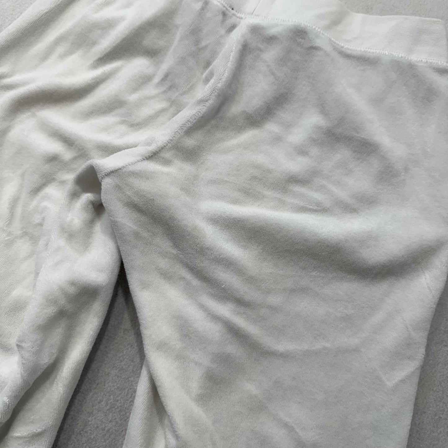 Juicy Couture White Terrycloth Tracksuit Set Zip Up Hoodie & Flared Pant Size S