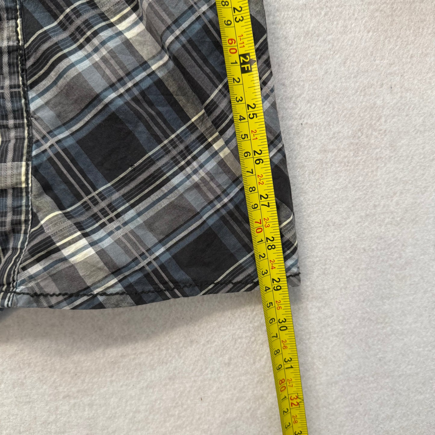 BKE Men's Black Plaid Slim Fit Stretch Shirt Western Pocket Button Up Size XXL