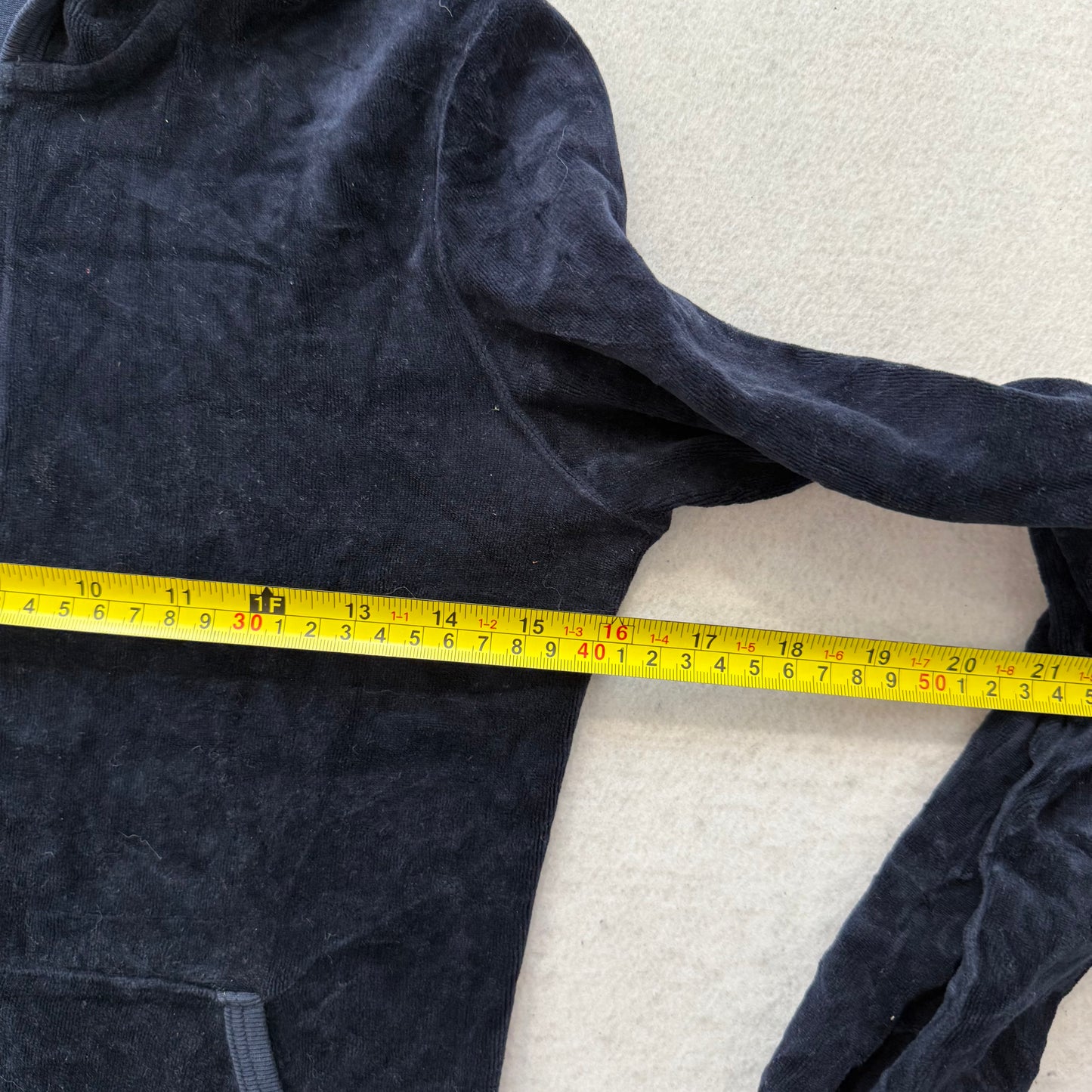 Vintage Juicy Couture “Scottie Dog” Women's Navy Velour Full Zip Hoodie Size S