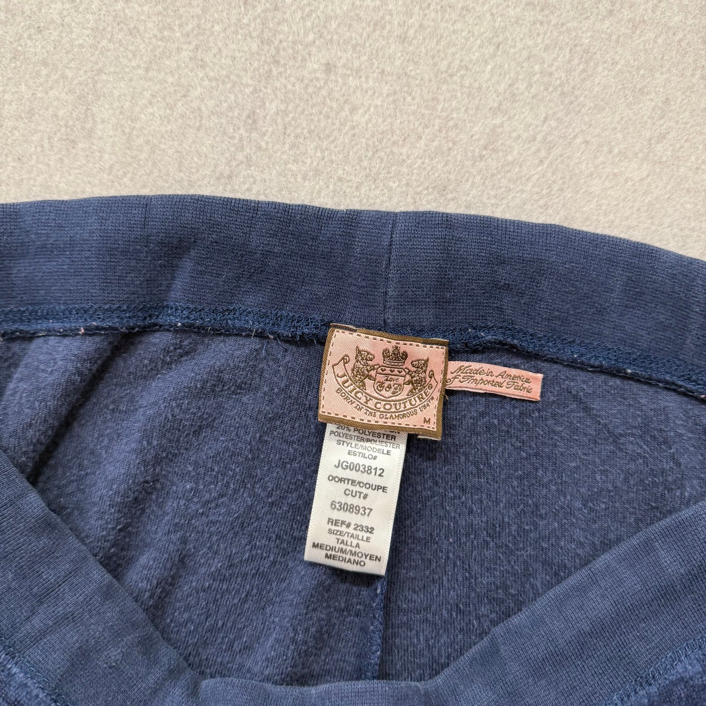 Juicy Couture Women's Midnight Navy Velour Flared Track Pants Loungewear Size M