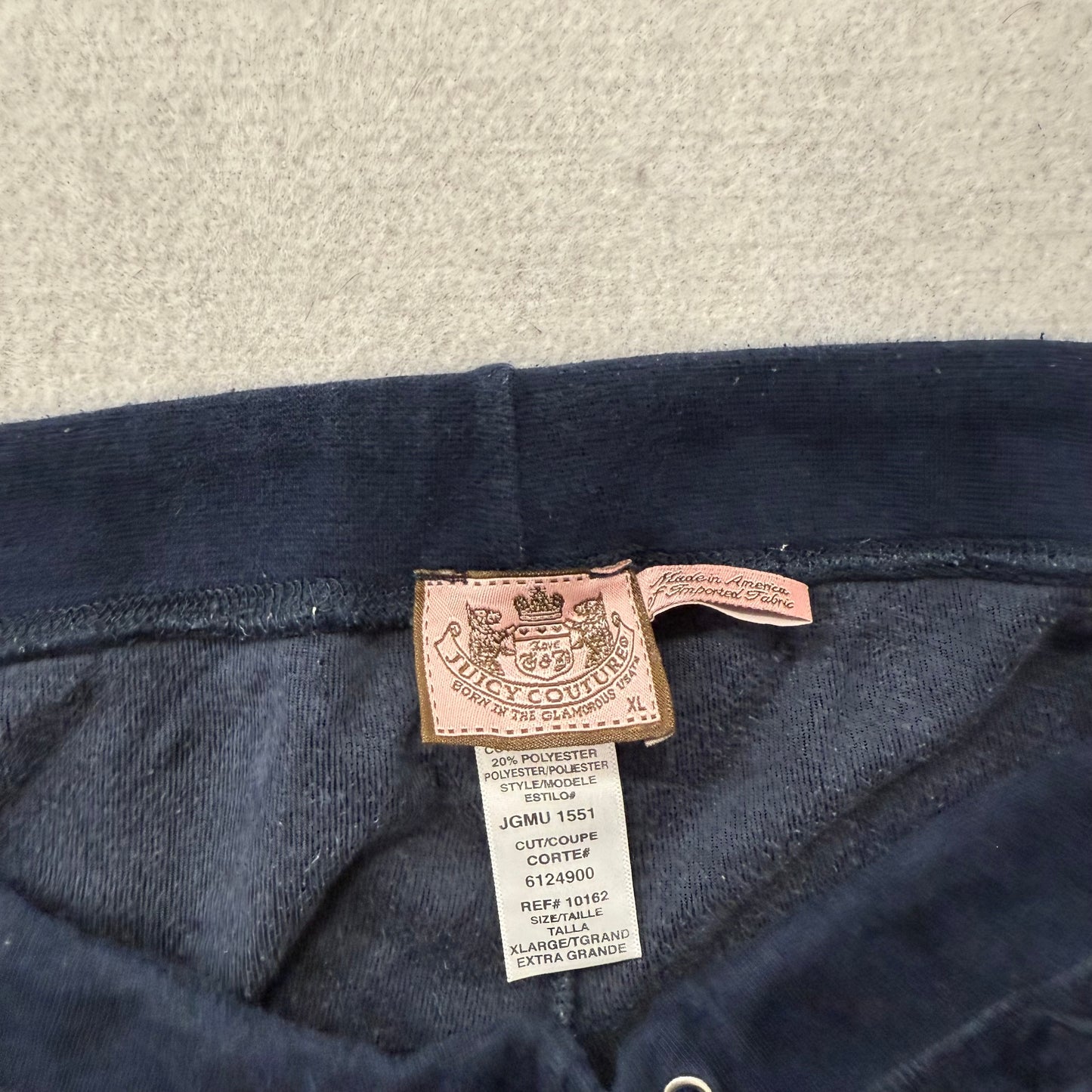 Juicy Couture Women's Navy Blue Velour Flared Track Pant Loungewear Y2K Size XL