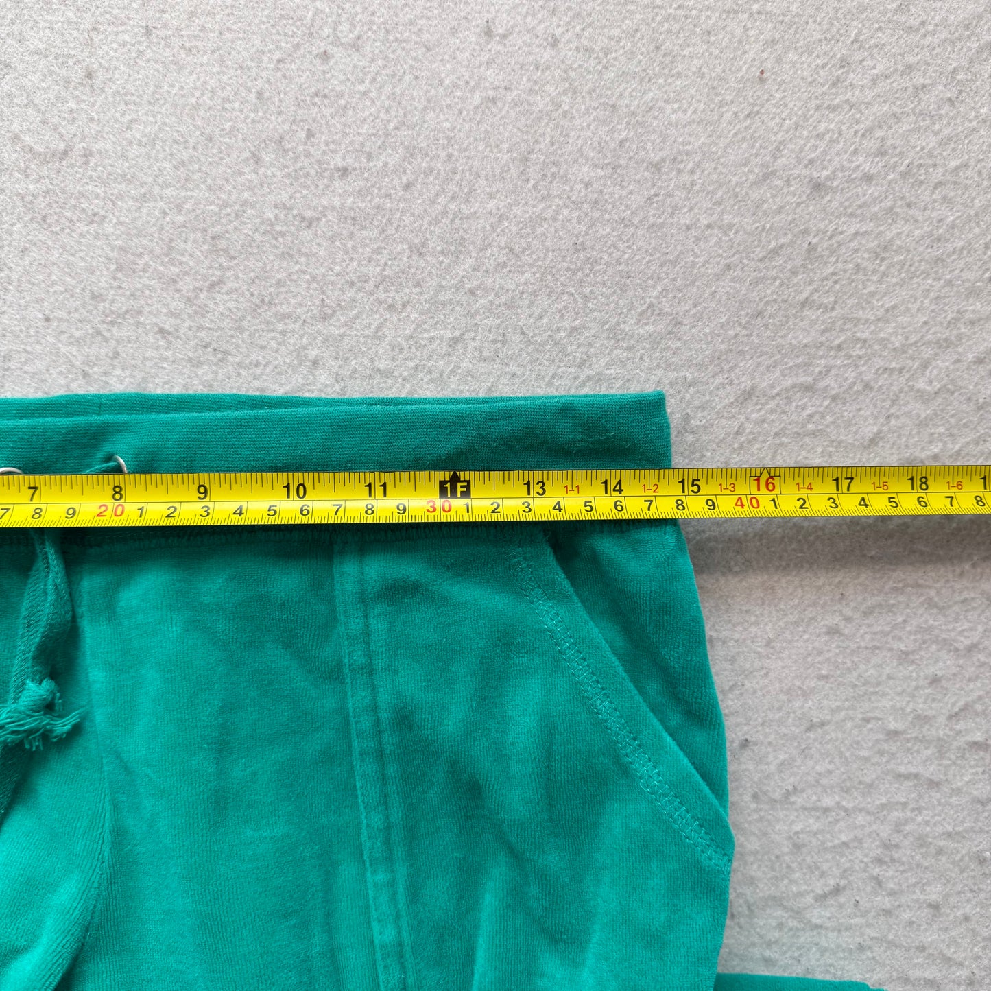Vintage Juicy Couture Womens Turquoise Terrycloth Flare Track Pant Pocket Size M