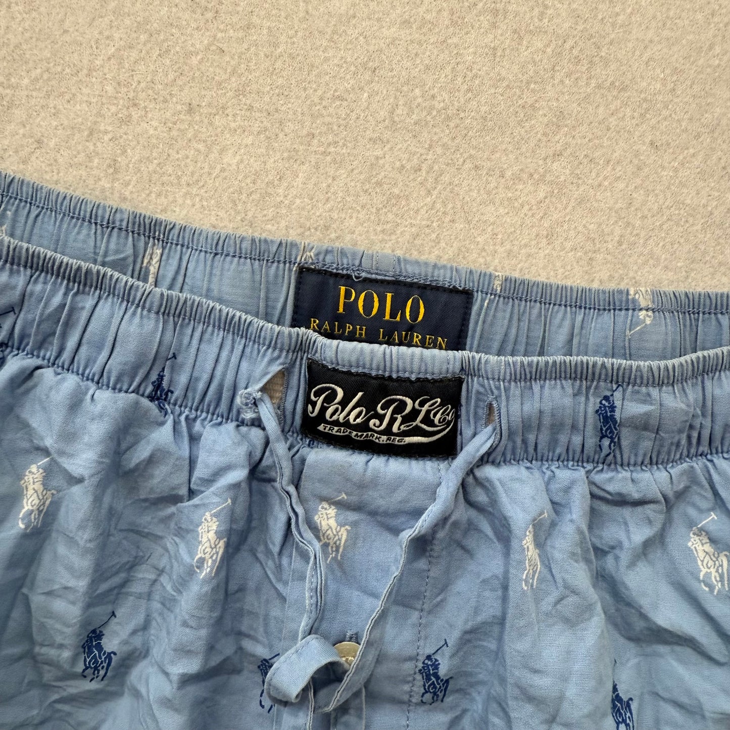 Polo Ralph Lauren Men's Sky Blue Allover Pony Pajama Pants Sleepwear Size XL