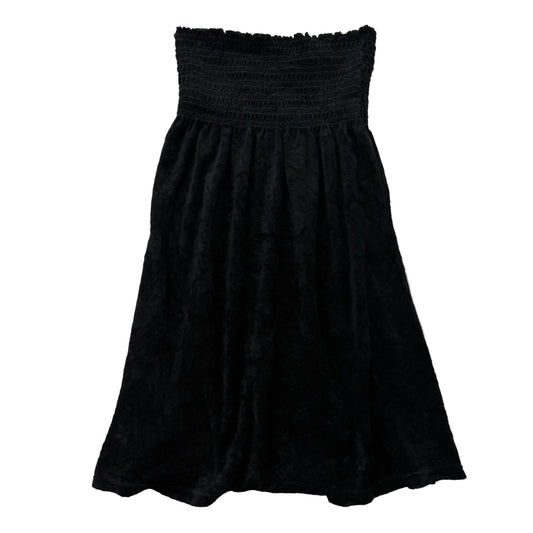 Juicy Couture Women's Black Terry Cloth Smocked Tube Dress Strapless Y2k Size M