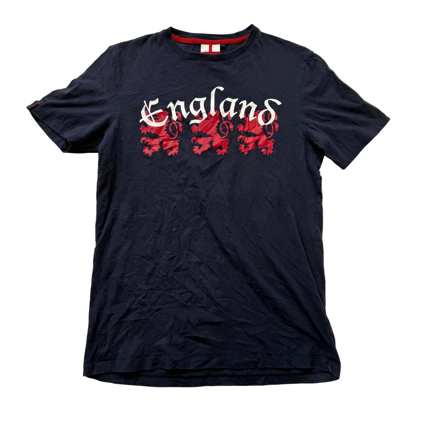 Turnstyle Men's Navy Blue Cotton T-Shirt England Football Three Lions Tee Size S
