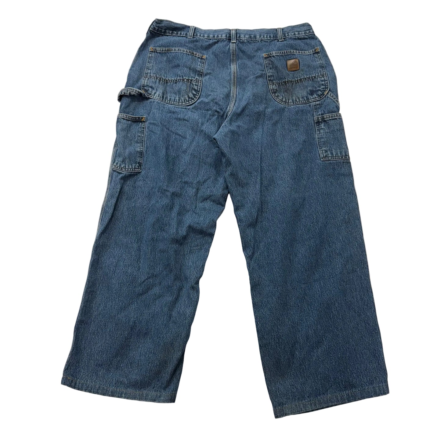 Carhartt Blue Denim Carpenter Dungaree Fit Jeans Utility Pockets Size 40x30