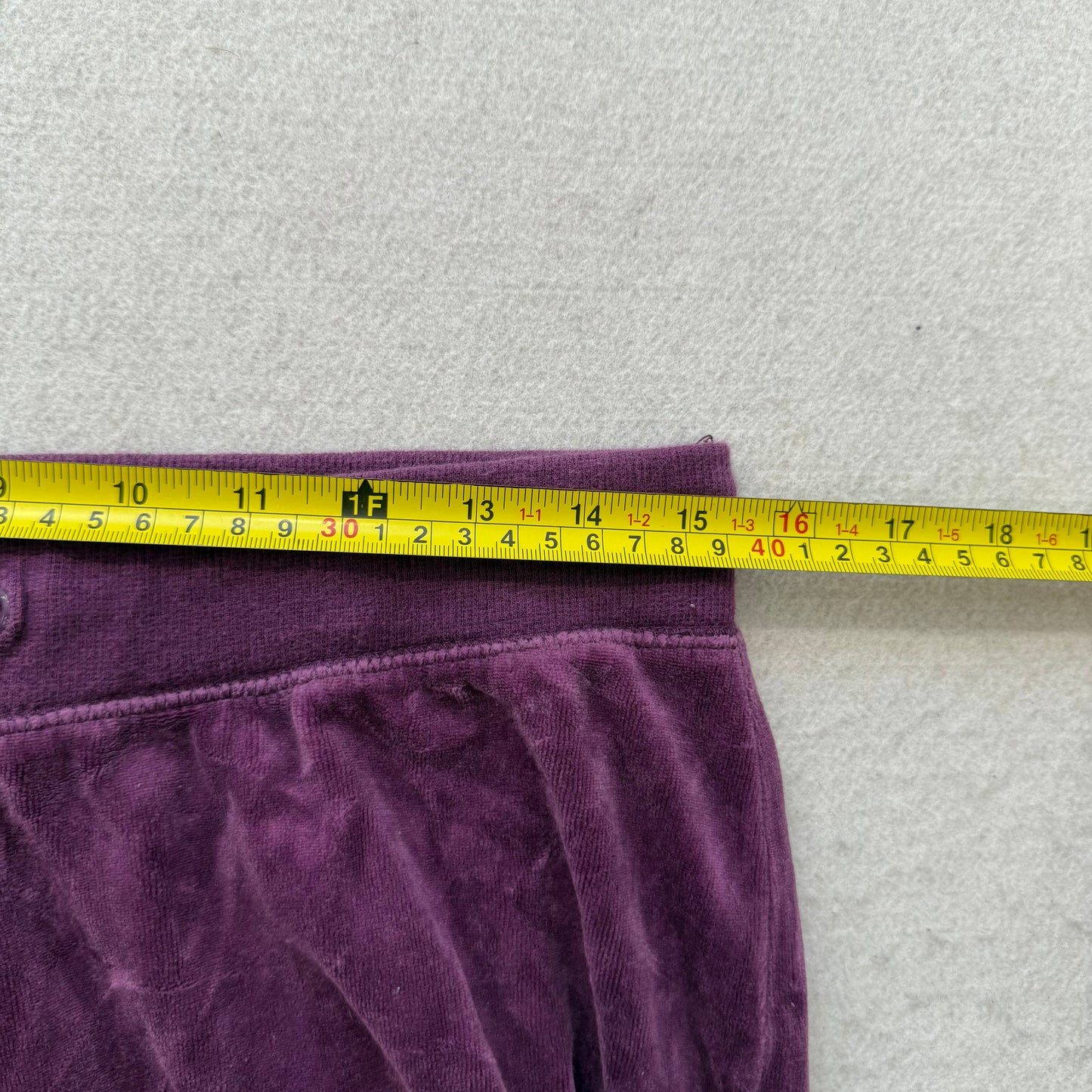 Vintage Juicy Couture Women's Purple Velour Flared Track Pants Drawstring Size L