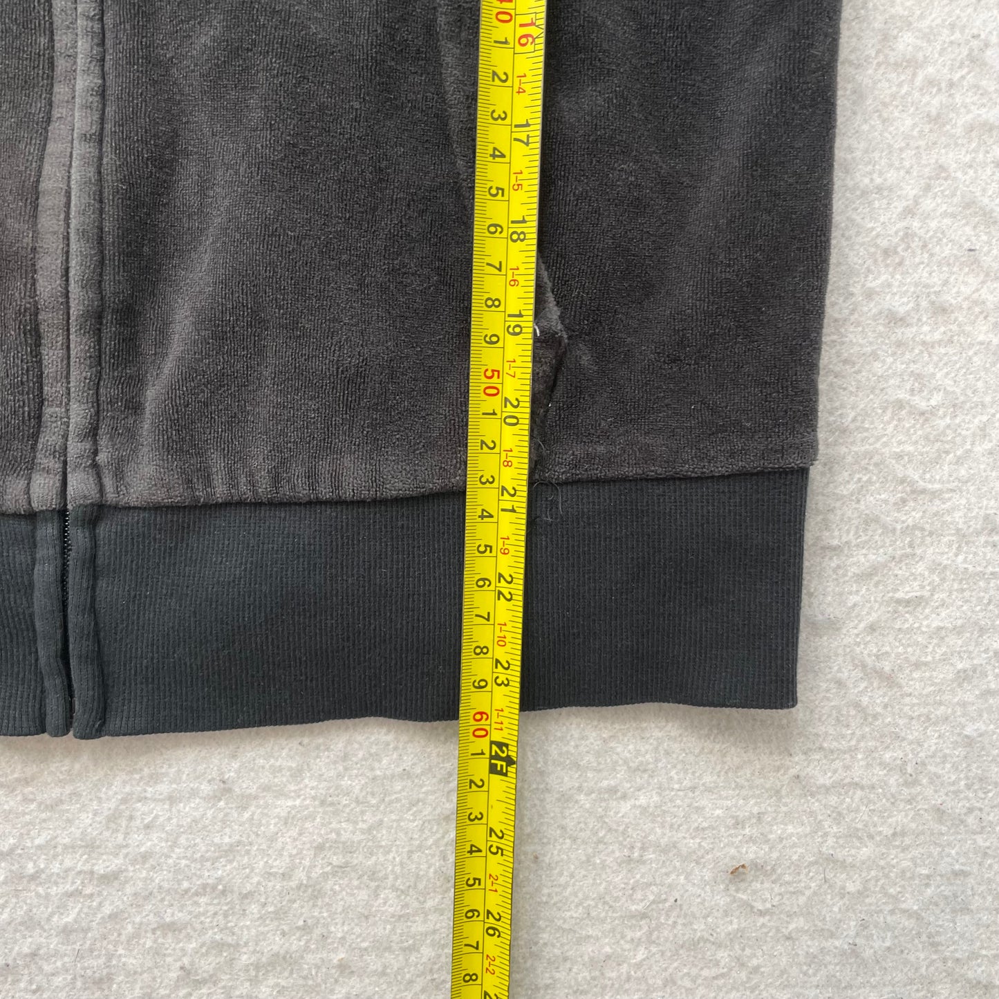 Juicy Couture Women's Black Velour Zip-Up Hoodie Pockets Drawstring Y2K Size M