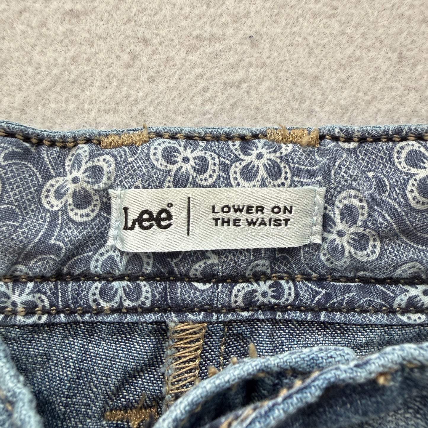 Lee Lower On The Waist Women Blue Denim Skirt Utility Pocket Drawstring Size W36