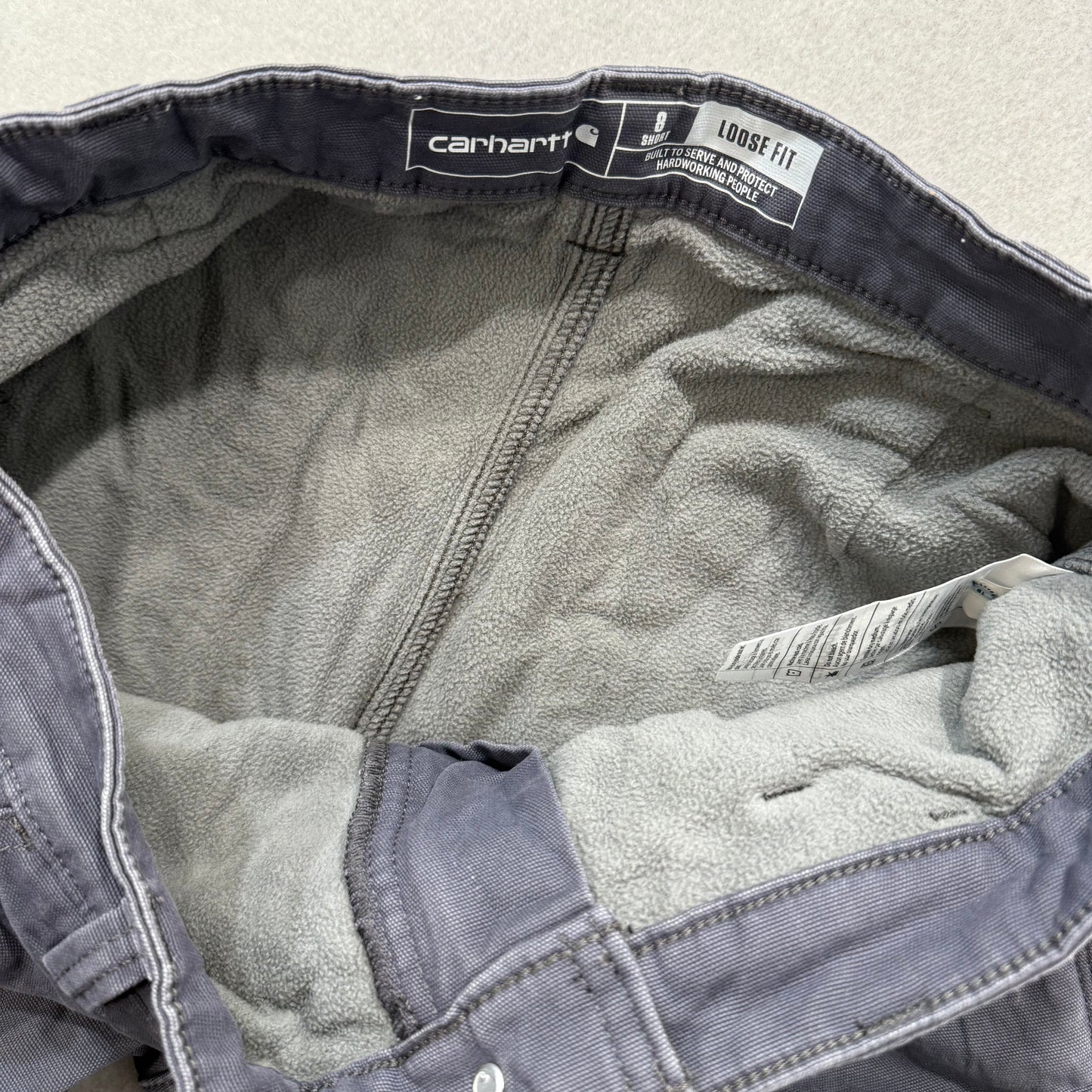 Carhartt Dark Gray Loose Fit Cargo Work Pants Utility Pockets Size 8 Short