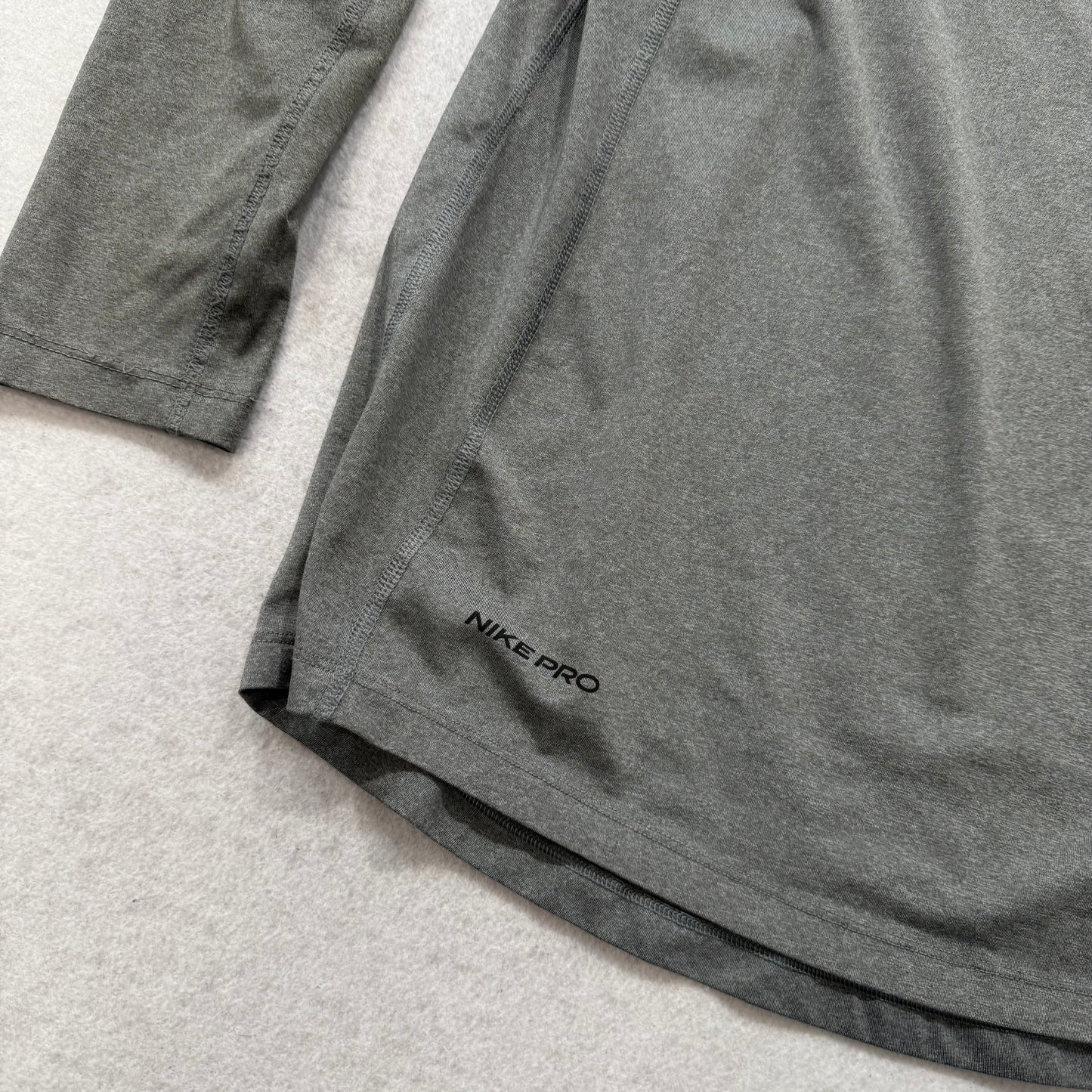 Nike Pro Dri Fit Youth Gray Shirt Long Sleeves Raglan Cut Performance Size XL