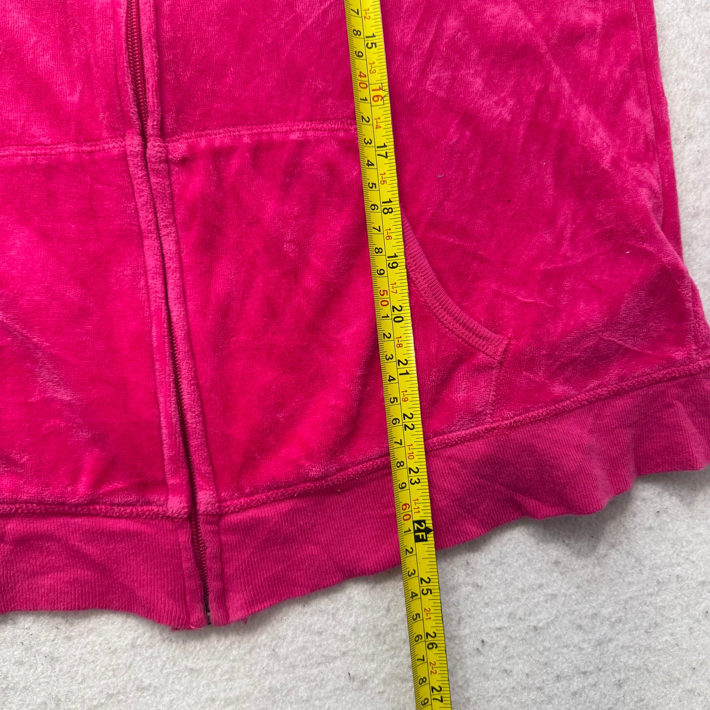 Juicy Couture Women's Hot Pink Velour Zip Up Hoodie Loungewear Preppy Y2k Size M