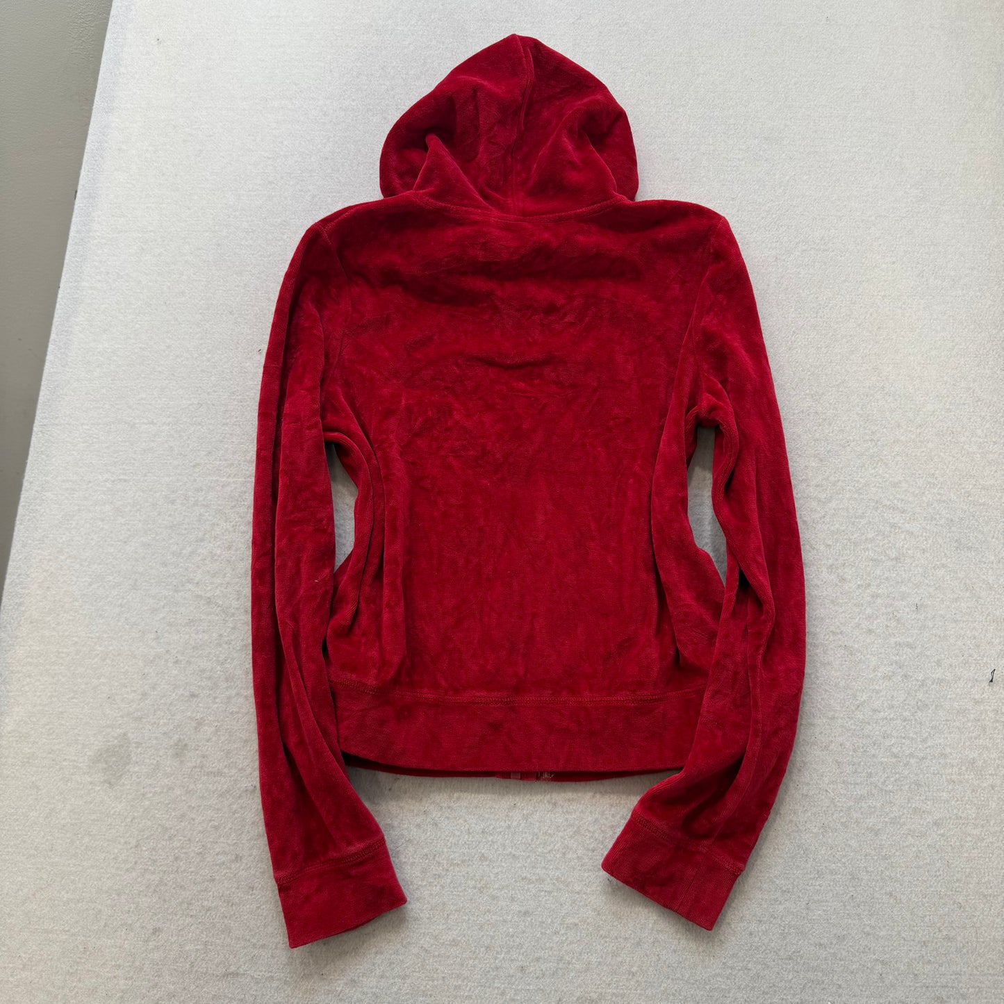 Juicy Couture Women Maroon Zip-Up Hoodie & Drawstring Pants Tracksuit Set Size S
