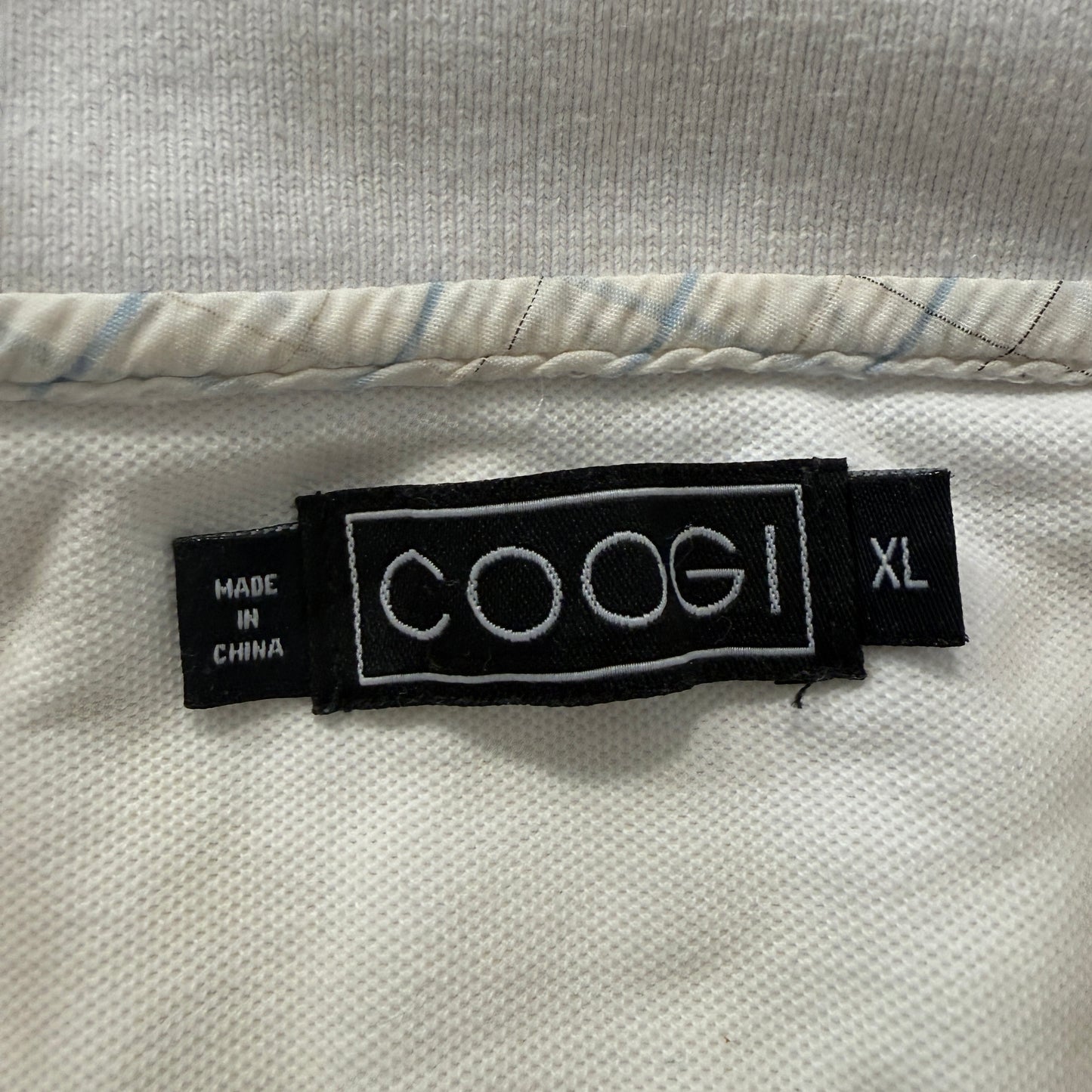 Coogi Australia Men's White Polo Shirt Short Sleeve Pullover Casual Logo Size XL
