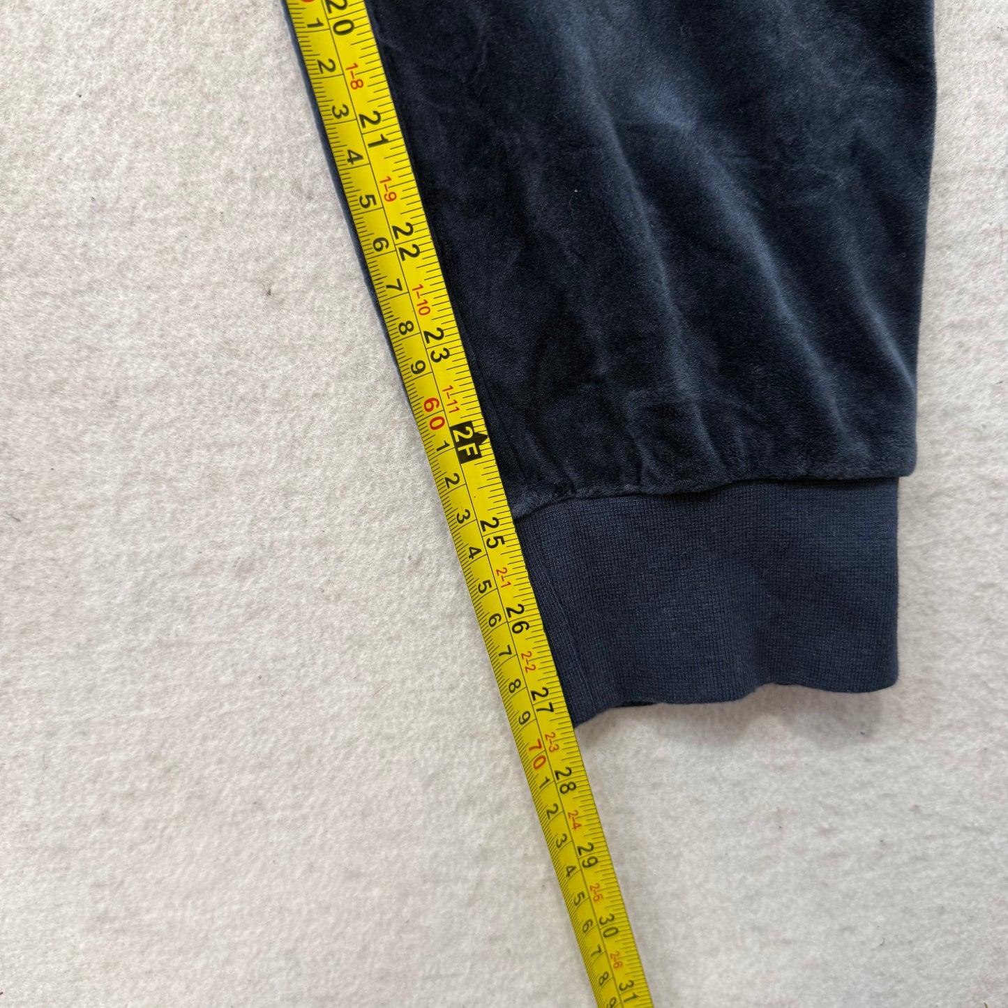 Juicy Couture Women's Midnight Navy Velour Cuffed Sweatpants Athleisure Size S