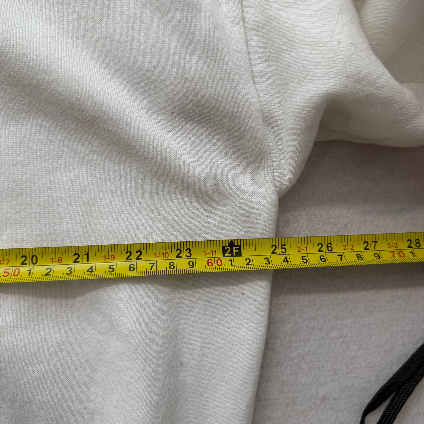 Tultex Mens White Cotton Blend Sweatshirt Long Sleeves Crew Neck Graphic Size XL