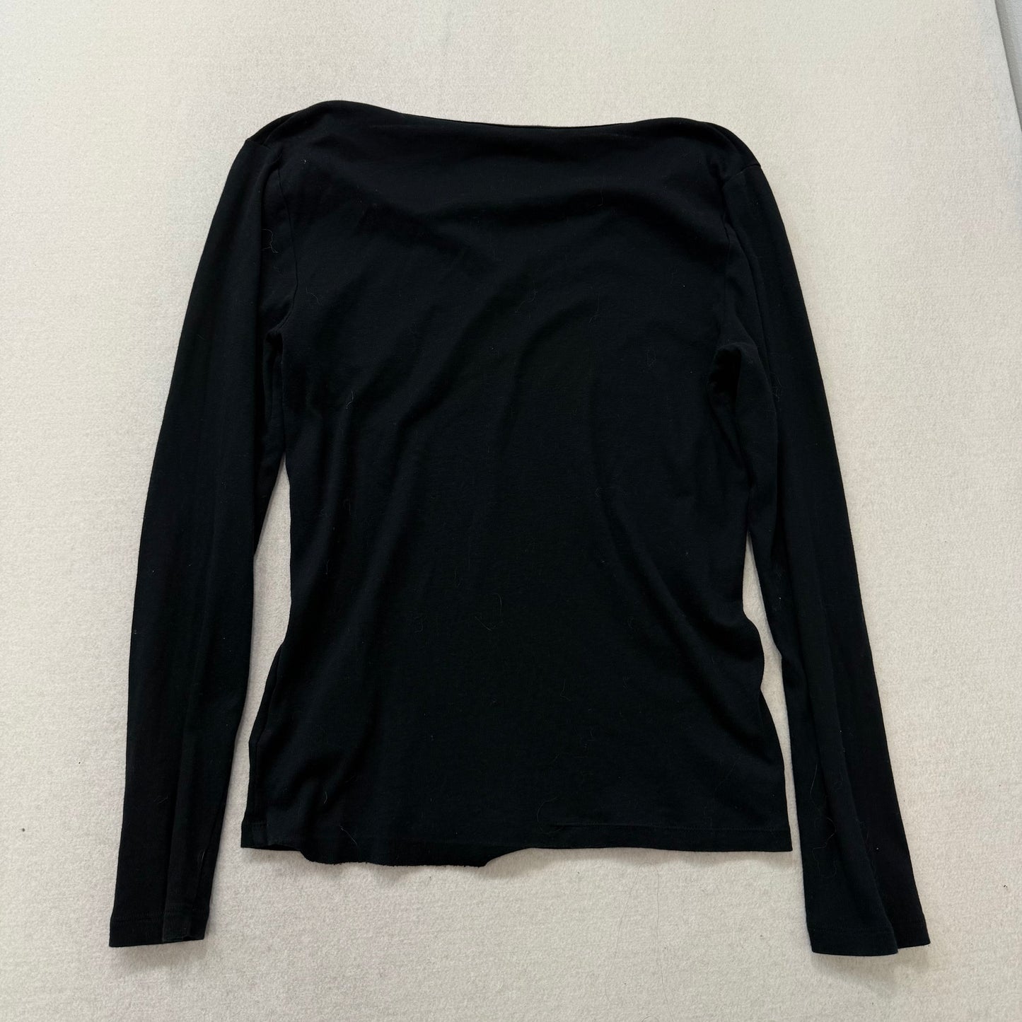 GAP Black V Neck Long Sleeve Tee Cotton Modal Made in Jordan Size L