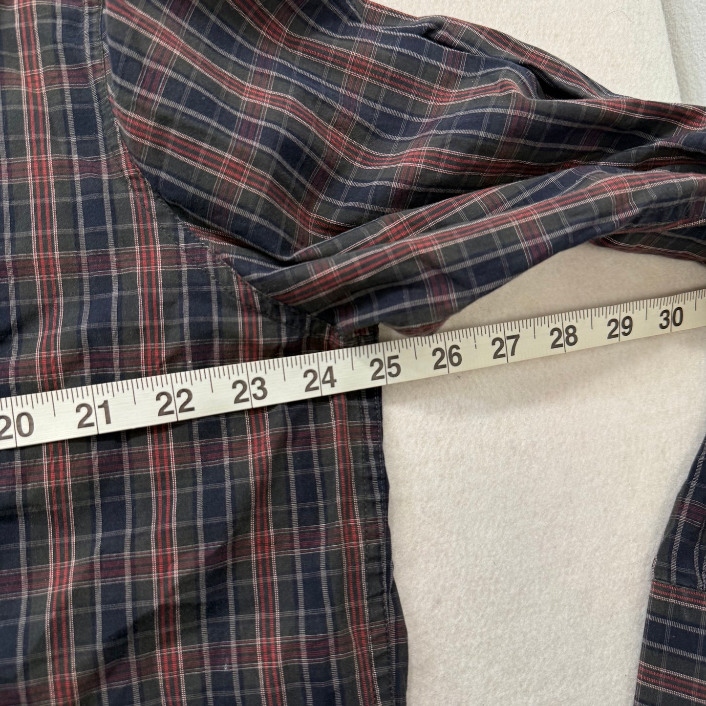 Vintage Juicy Couture Dirty English Plaid Button Up Gold Back Print XL Mens