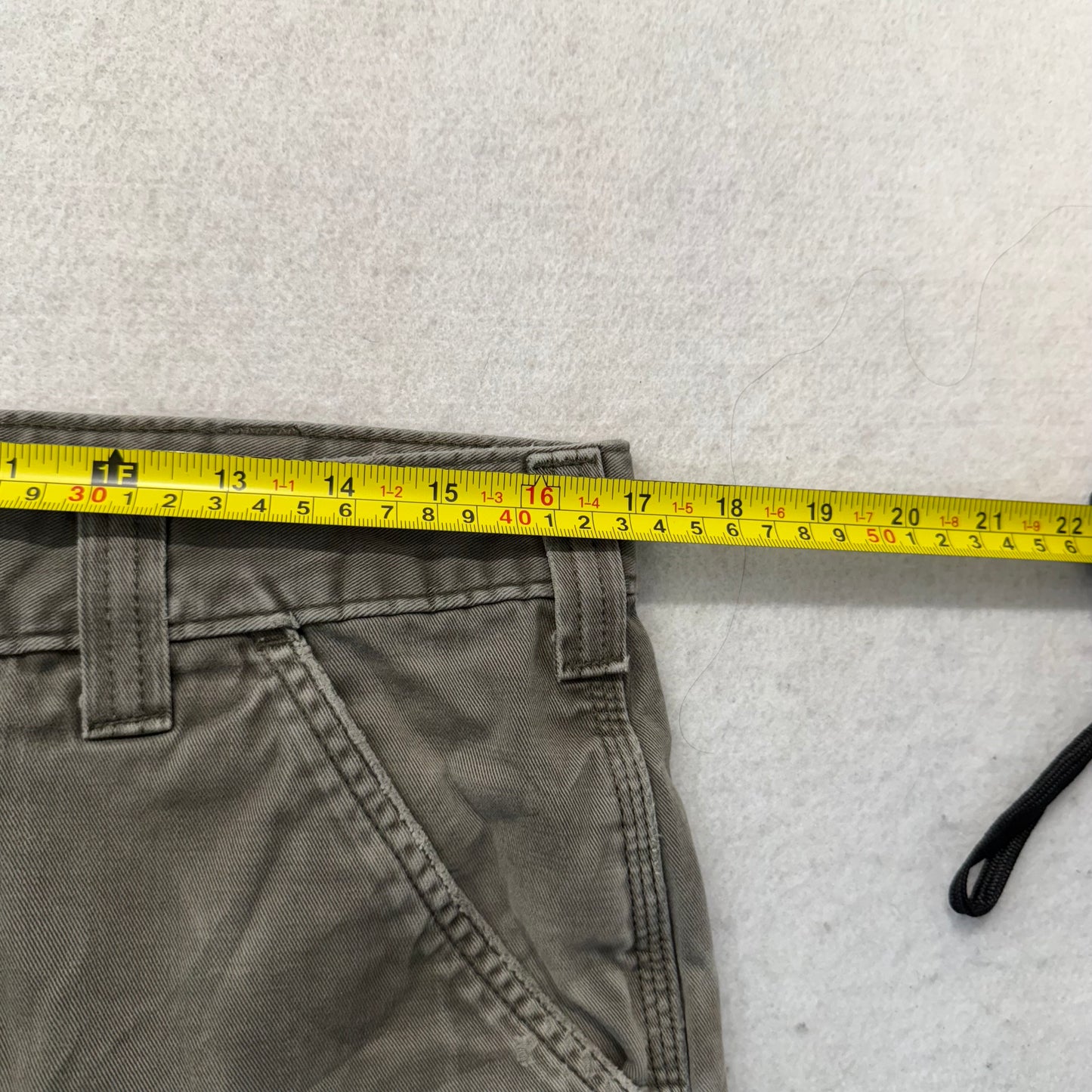 Carhartt Men's Army Green Straight Leg Dungaree Pant Utility Pockets Size 34