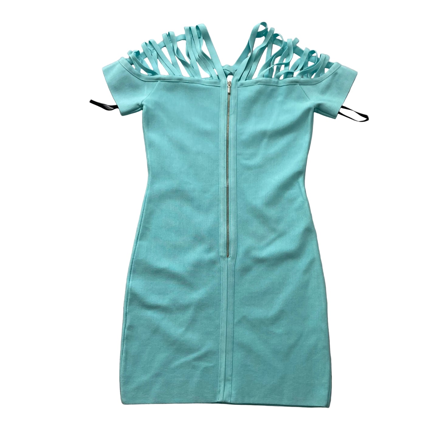 Bebe Women's Turquoise Cage Strappy Off-The-Shoulder Bodycon Mini Dress Size S