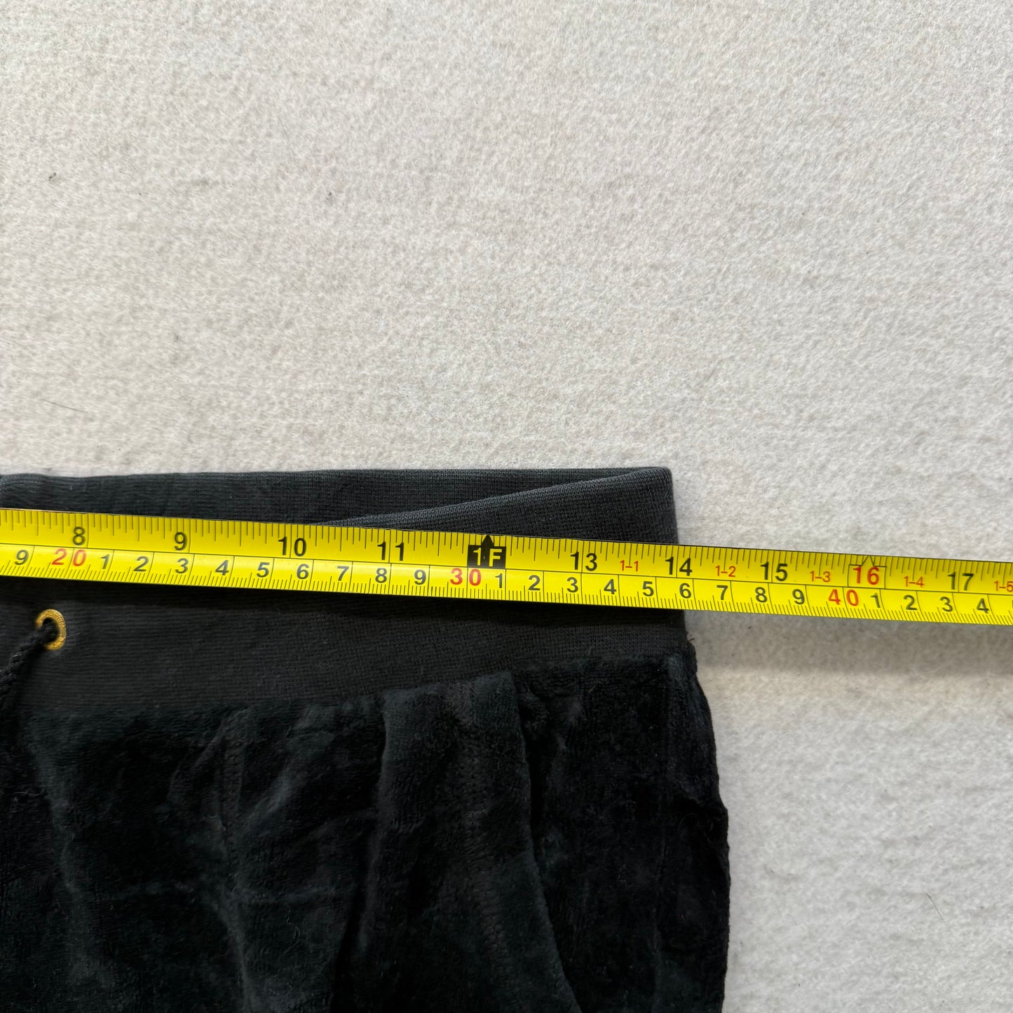 Juicy Couture Women's Jet Black Velour Flared Track Pant Back Snap Pocket Size S