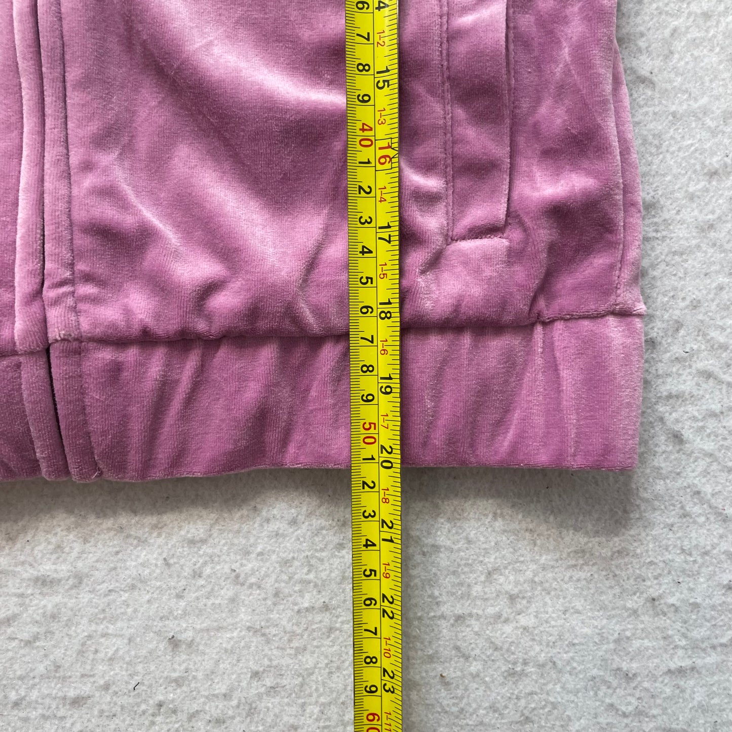 Juicy by Juicy Couture Women's Mauve Pink Velour Zip-Up Hoodie Ruffle Hem Size M