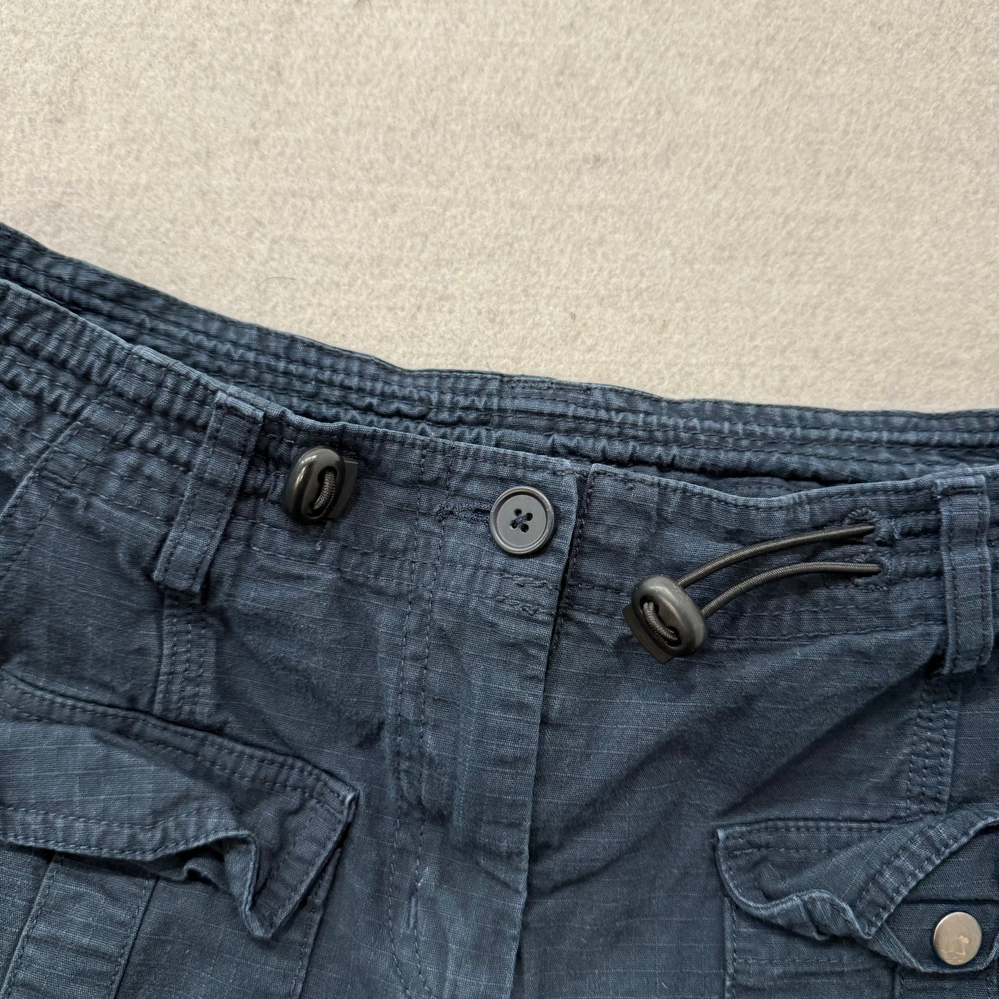 Brandy Melville Kim Women's Navy Blue Cotton Straight Leg Cargo Pants Y2k Size M