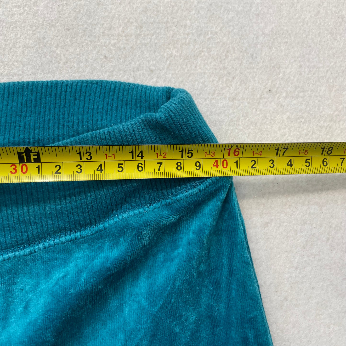 Vintage Juicy Couture Women's Bright Teal Velour Flared Track Pant Casual Size S