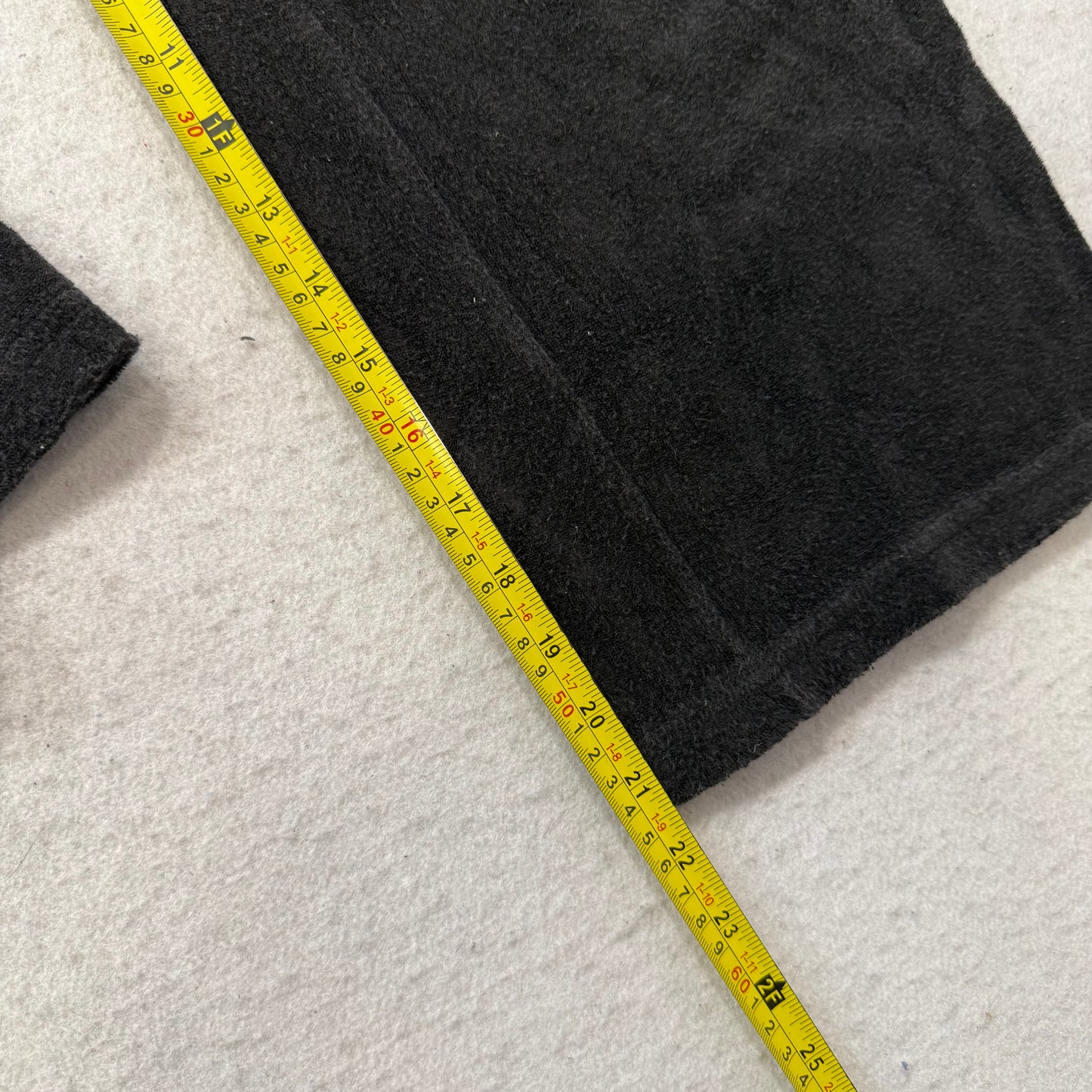 Bebe Women's Black Terrycloth Wide Leg Capri Zip Pocket Made In The USA Size S